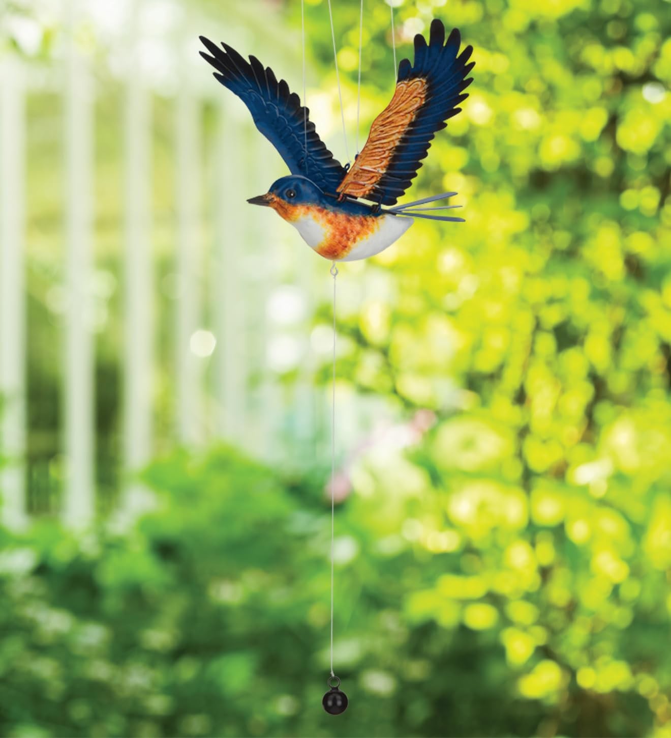 Flying Bird Hanging Metal Mobile - Decorative Outdoor Wind Motion Sculpture f... gallery