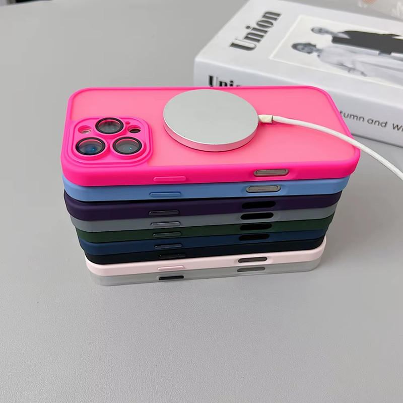 Magnetic Luxury Matte Translucent Armor Case for iPhone 16/15/14/13/12/11 Pro gallery