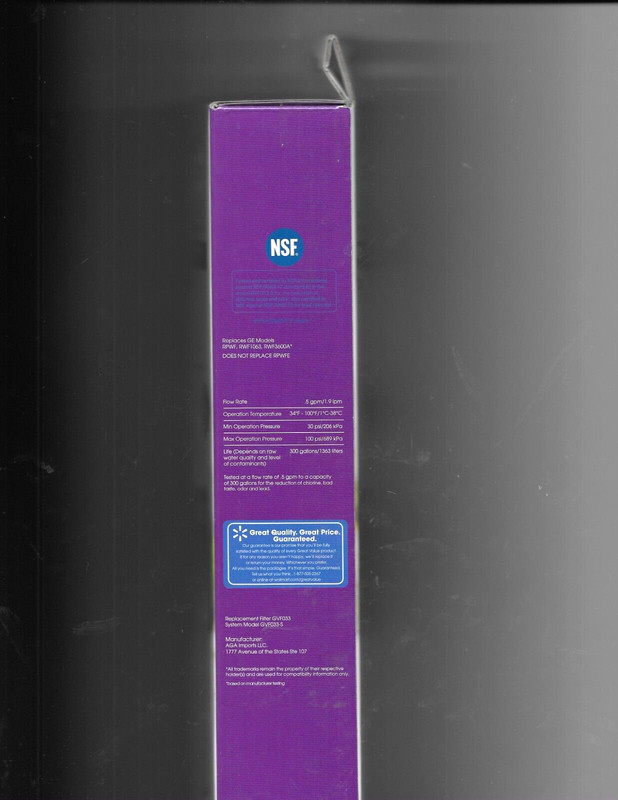 Great Value Replacement Refrigerator Water Filter GE RPWF Sealed NEW gallery