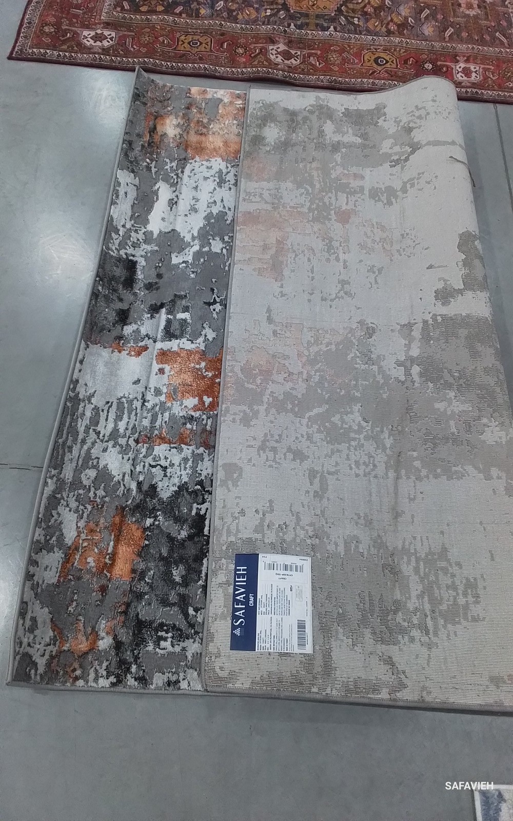 GREY / ORANGE 5'-3" x 5'-3" Back Stain Rug, Reduced Price 1172792902 CFT820P-5SQ gallery