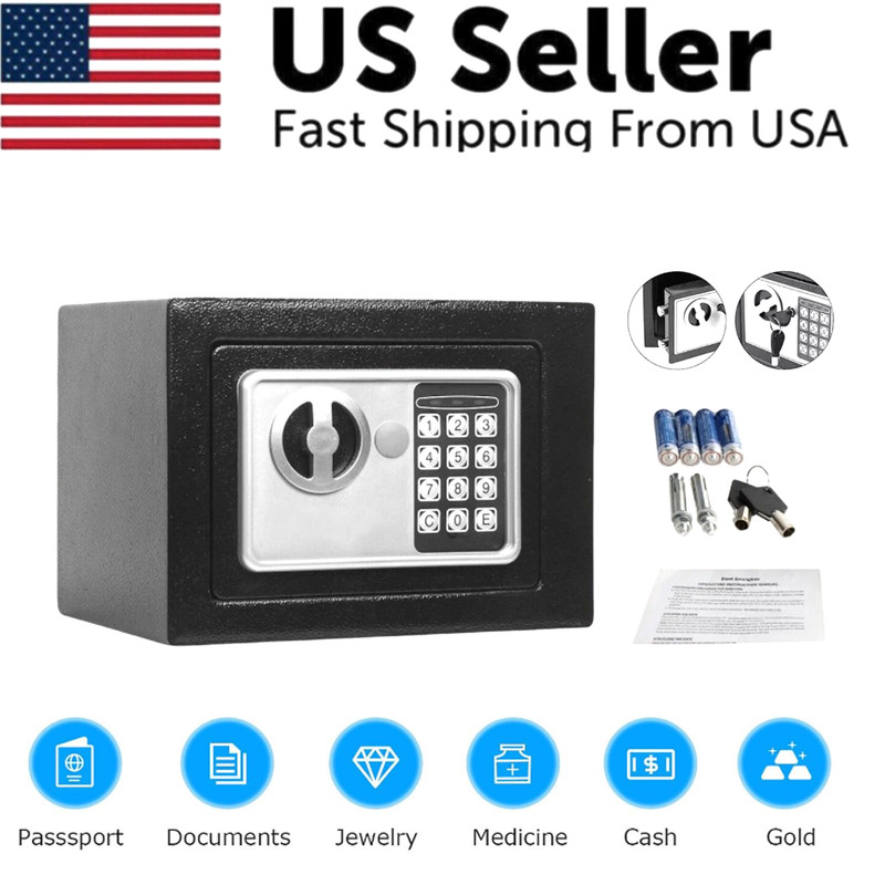 Digital Electronic Safe Box Keypad Lock Security Home Office Cash Jewelry Gun US gallery