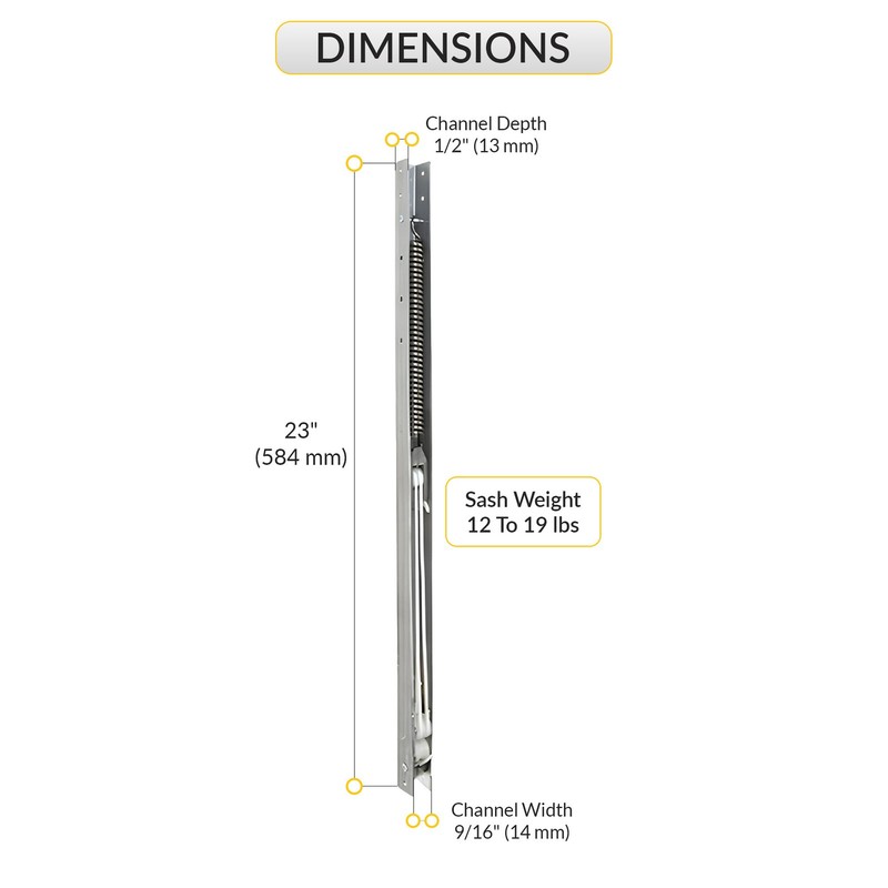 Brixwell Window Channel Balance Without Sash Guide 23" L 12-19 Lbs Sash Weight gallery
