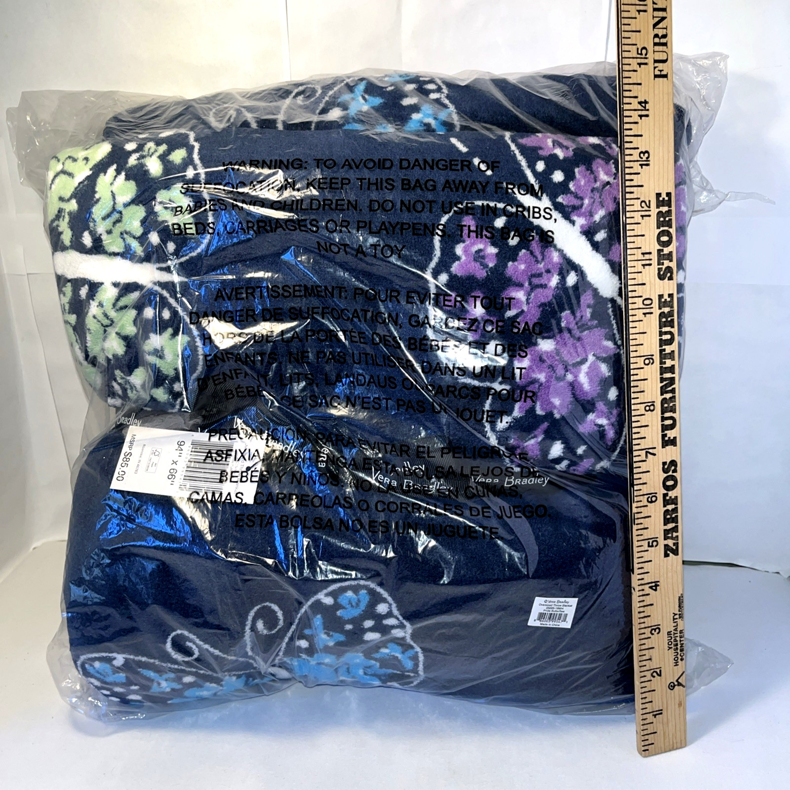 Vera Bradley PRIDE Butterflies Oversized Throw Blanket 66" x 94" NEW in Plastic gallery