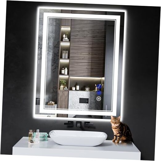 40"x30" LED Bathroom Mirror with Anti-Fog, Stepless Dimmable 40"L x 30"W gallery