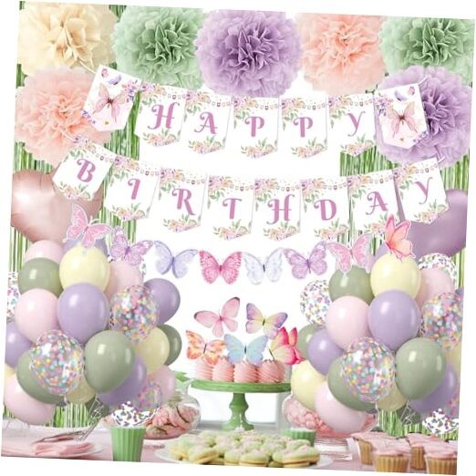 Fairy Birthday Party Decorations Set, Fairy Themed Party Decorations, Multi gallery