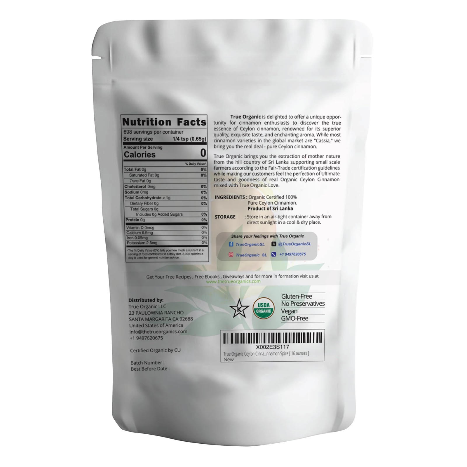 Pure Ceylon Cinnamon Powder, 1 lb, Premium Grade, Gluten Free, USDA & Kosher ... gallery