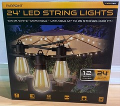 FARPOINT 24′ LED STRING LIGHTS WARM WHITE • DIMMABLE, Brand New & Sealed !!!!!!