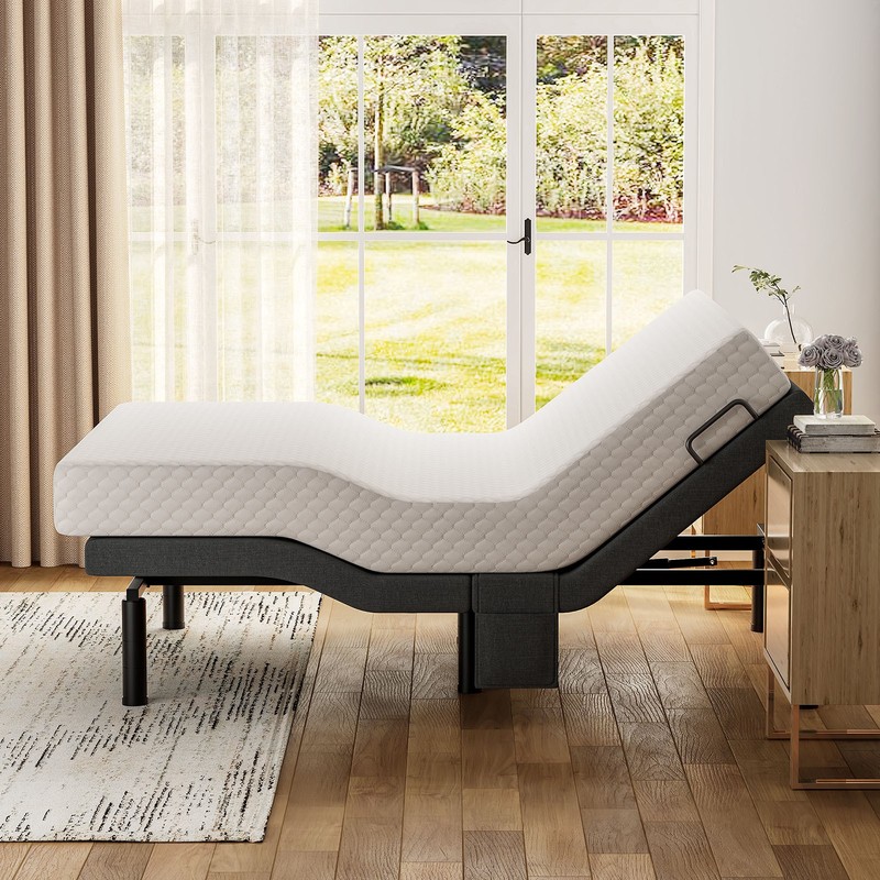 Upgraded Adjustable Bed Frame Backlit Remote 1000lb Capacity Metal Base Queen gallery