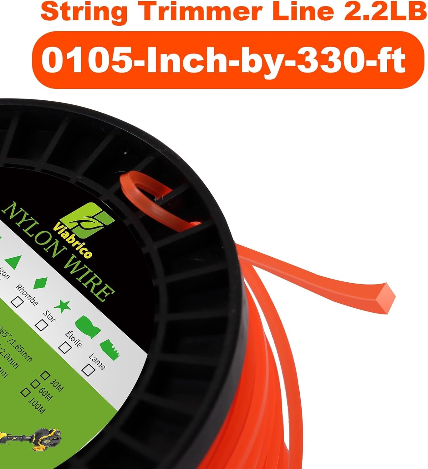 105 Trimmer Line Square Weed Wacker String .105-Inch-By-330-Ft, Weed Eater Strin gallery