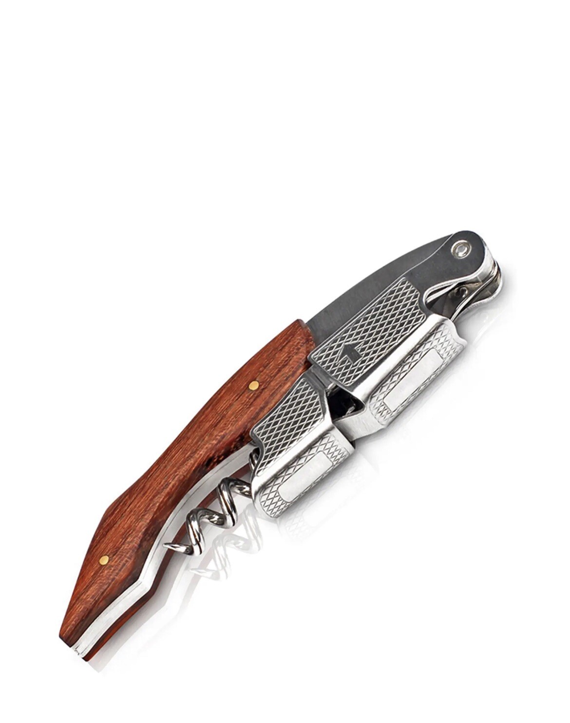 Wine Opener Corkscrew Bottle Waiters Key with Foil Cutter Double Hinged w/ Pouch gallery