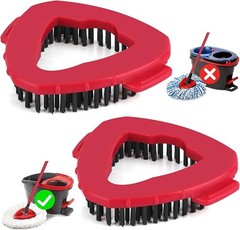 2 Pack Scrub Brush Replacement Head Spin Mop Head Base Hard Bristle Cleaning