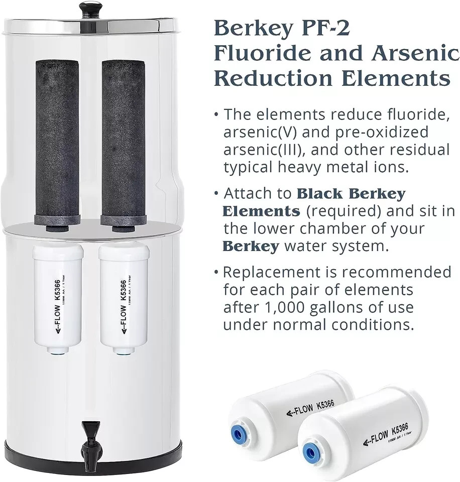 Berkey PF-2 Fluoride Water Filters for Berkey Systems-New Sealed Box gallery