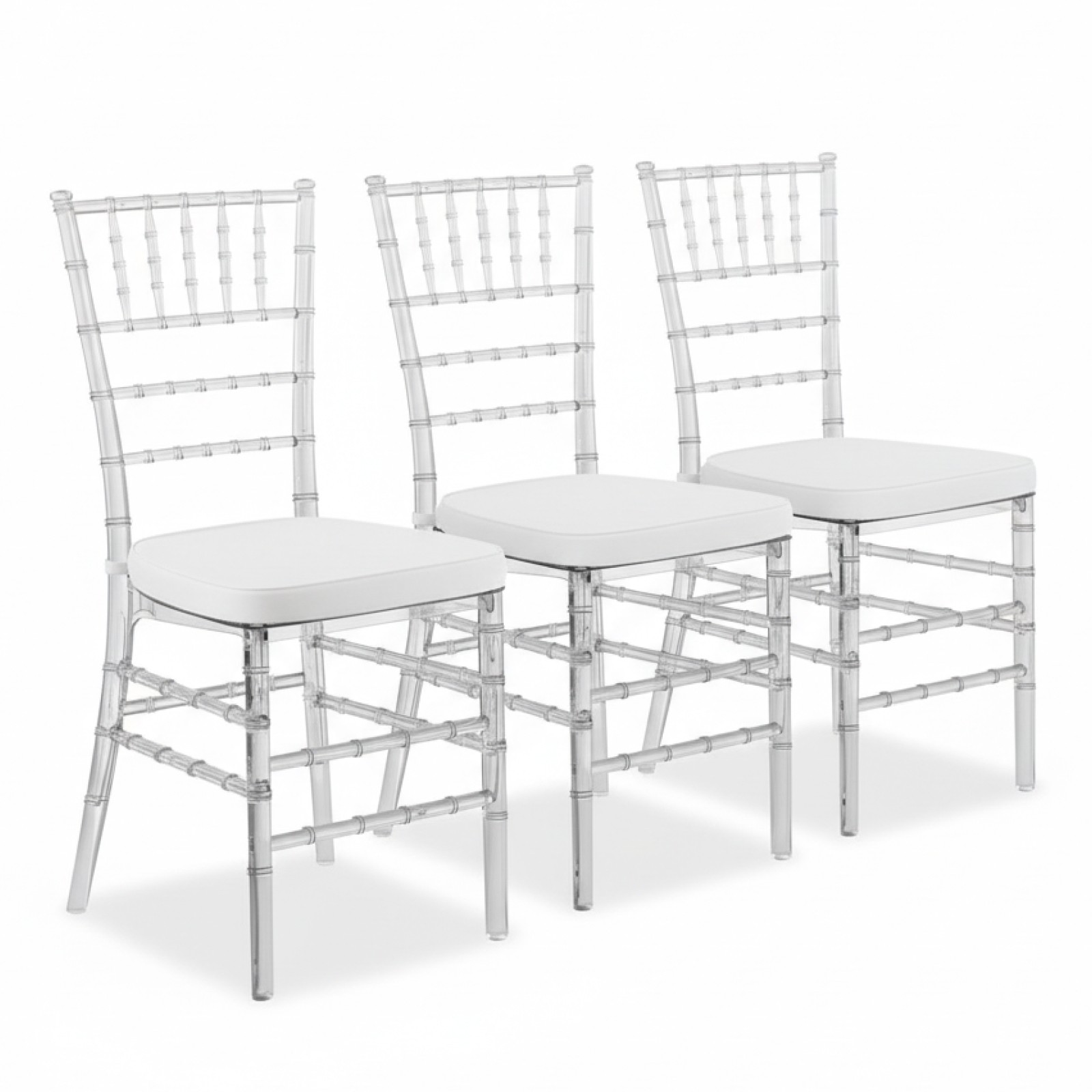 3pack Fully Assembled Transparent Crystal Dining Chair with Cushions for Event gallery