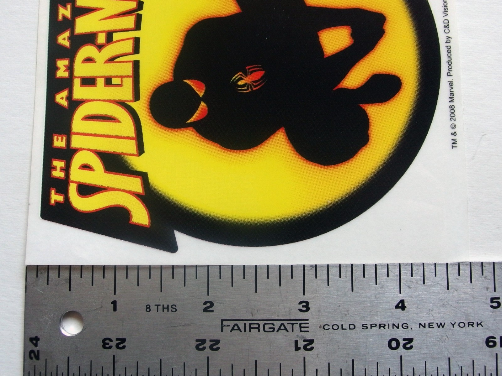 Spider-Man Spidey Black Clear Sticker Marvel C&D Visionary 2008 4.5" x 4.75" gallery