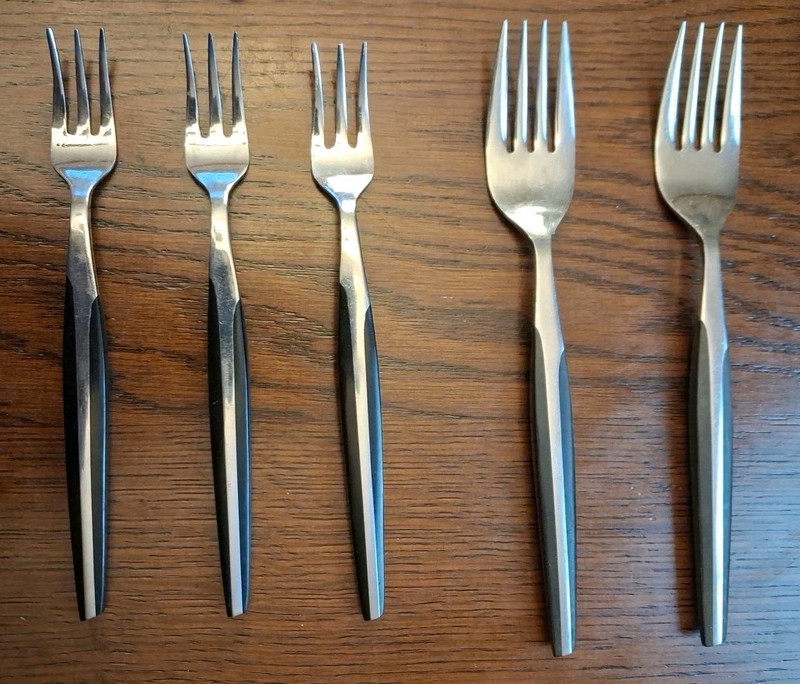 30pc Eldan Misc Stainless Flatware Brown Handle MCM Japan Serving Pieces gallery