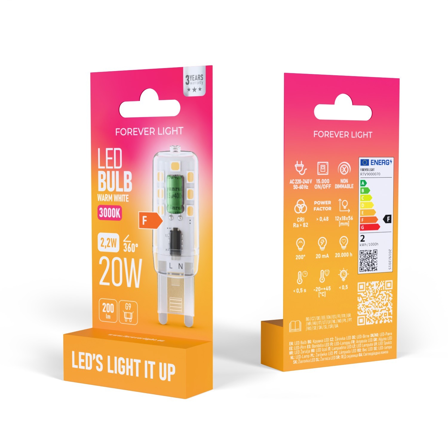 LED Bulb G9 Warm White 2.2W ~ 20W 200lm gallery