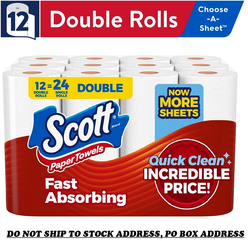 Scott Paper Towels, Choose-A-Sheet, 12 Double Rolls gallery
