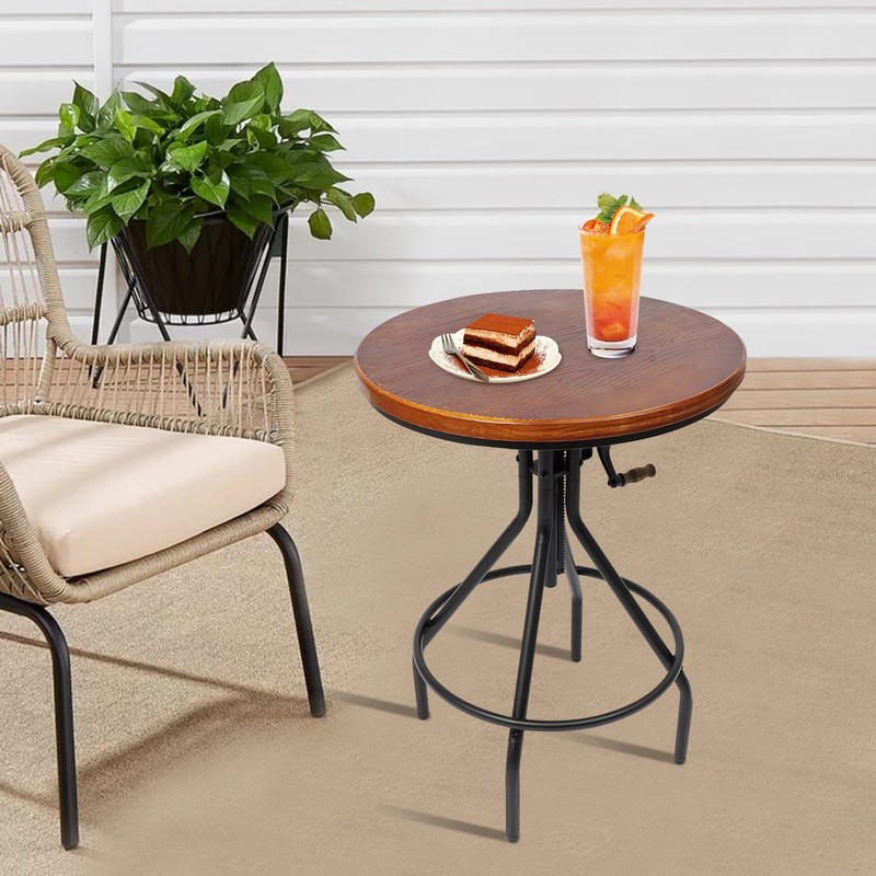 Height Adjustable Side Table Lifting Bar Table Rustic Elegance Style Side Table gallery