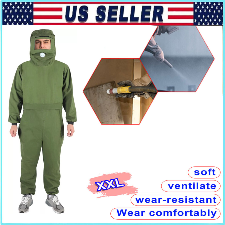 Green Sand Blasting Hood Suit Protective Hood Splash Work Protection gallery