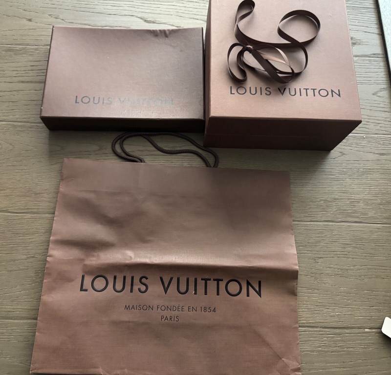 Authentic LOUIS VUITTON Bag Box BOX ONLY & Gucci Shopping Bag Lot gallery