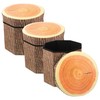 3 Pack Tree Stump Storage Stool 12 x 12 Inch Stool Ottoman, Cute Folding Stor... gallery