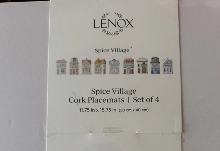 Lenox Spice Village Cork Placemat Set of 4 NIB 12"x16" NEW SEALED gallery