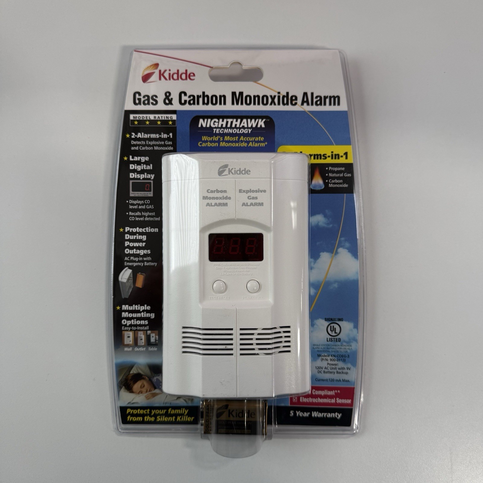 Kidde KN-COEG-3 Explosive Gas Alarm Carbon Monoxide Alarm Detector with Battery gallery