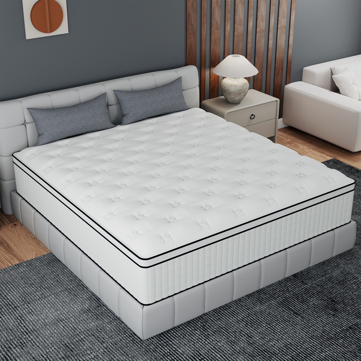 12"14" Mattress In A Box Gel Memory Foam Hybrid Spring Twin Full Queen King Size gallery