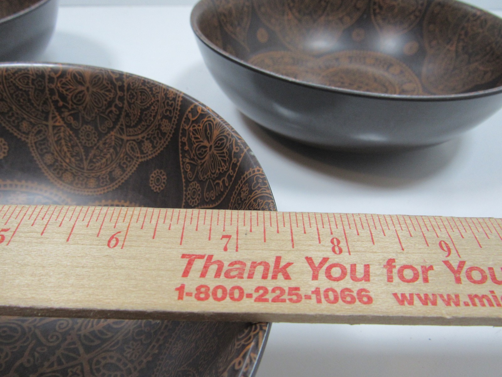 Decoctive Mandala Pattern 100% Melamine Earthy Salad / Cereal Bowls - Set of 3 gallery