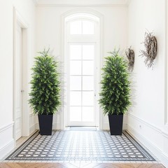 4FT Artificial Pine Cedar with Black Pot