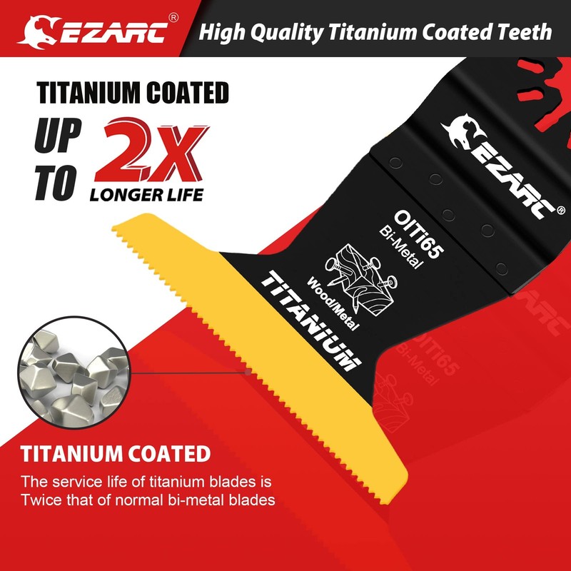 Titanium Oscillating Saw Blades, 3 PCS Extended Multitool Blades for Metal, Wood gallery