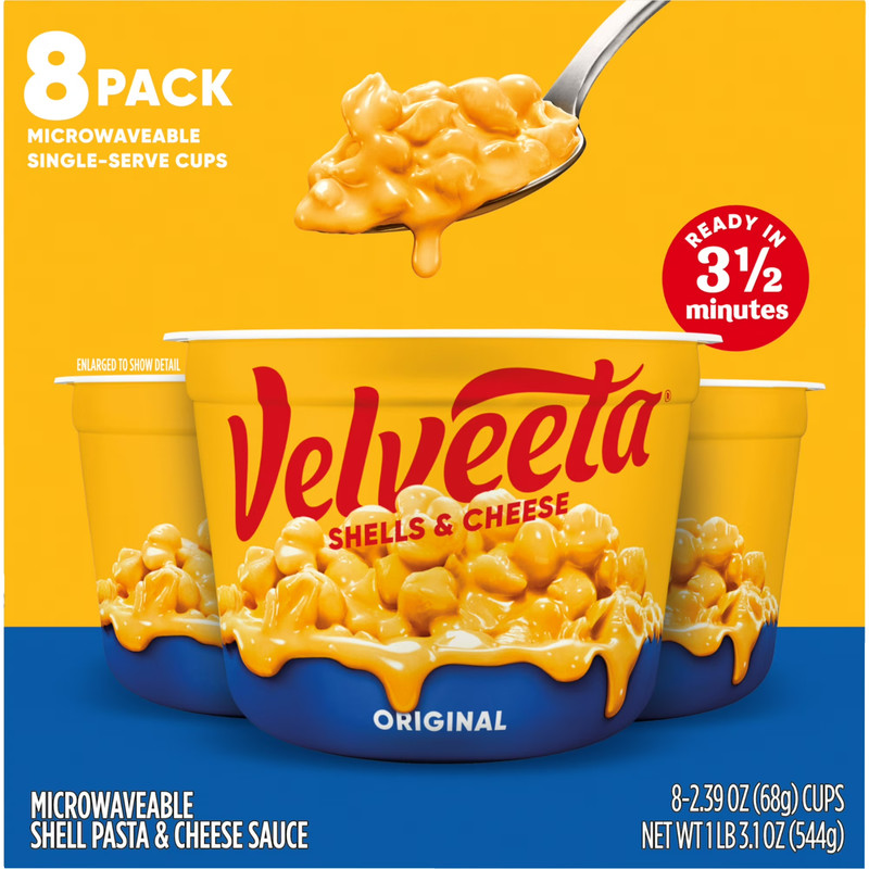 (2 PACK) Velveeta Shells and Cheese Mac and Cheese,8 Cups,for Easy Snacks 2.39oz gallery
