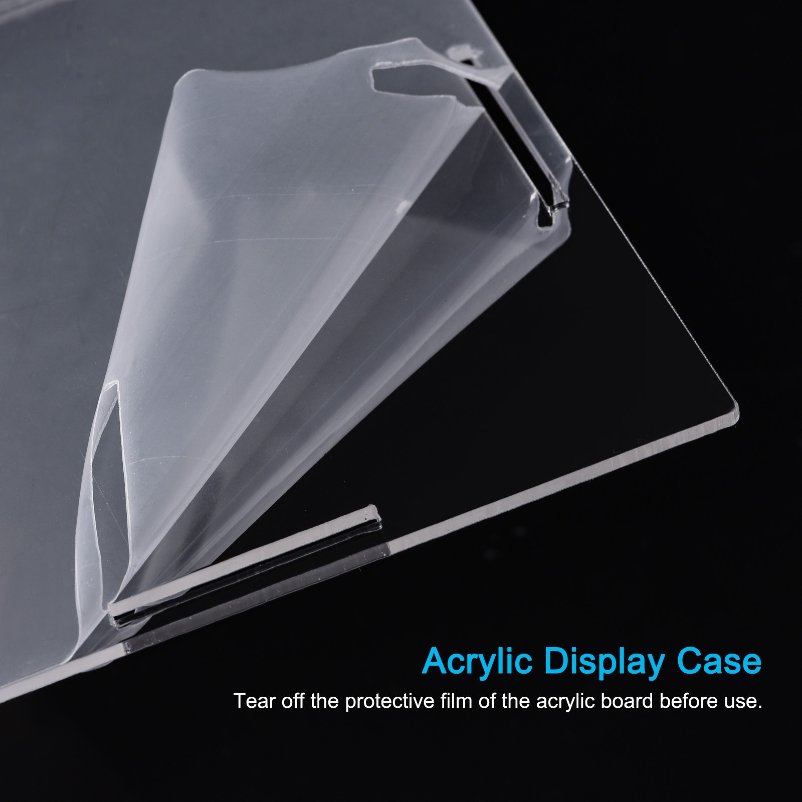 Acrylic Display Case Plastic Cube Storage Box Clear Small Showcase 41x11x15.5cm gallery