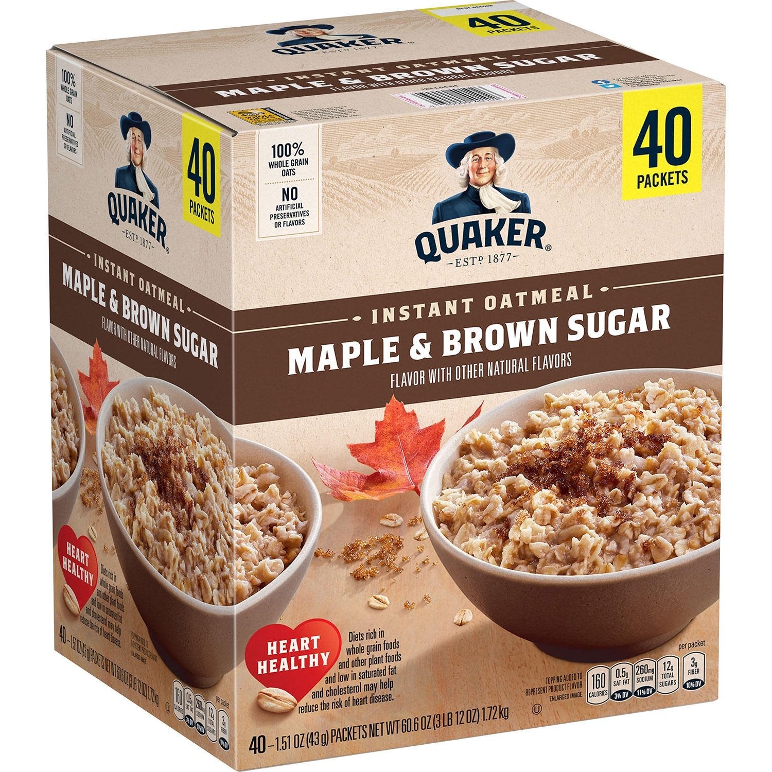 Quaker Instant Oatmeal Maple Brown Sugar Breakfast Cereal - 40 pack gallery