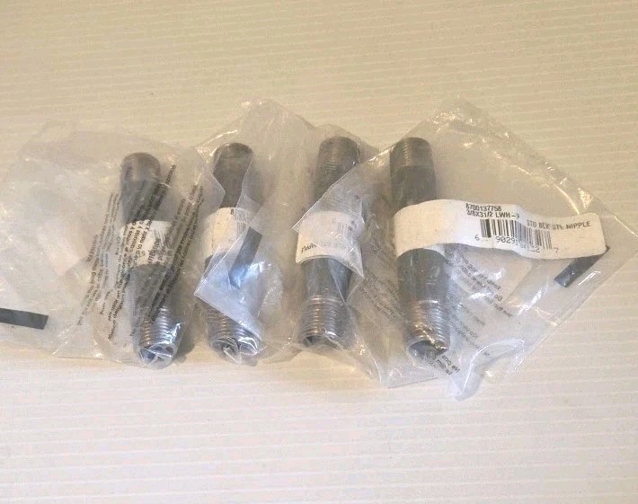 4 PACK! Anvil 3/8 in x 3-1/2 in Threaded Steel Pipe Fitting Nipple RDU4 gallery