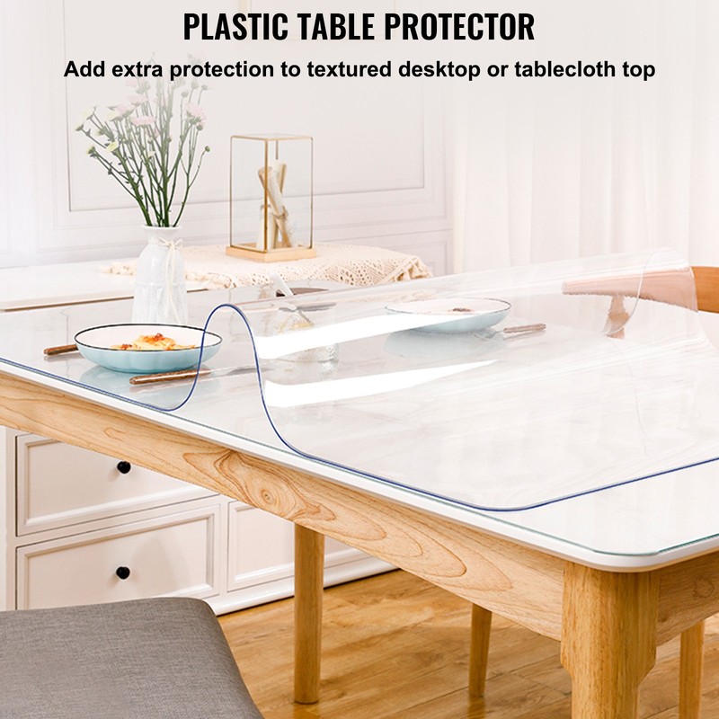 PVC Tablecloth Protector Table Cover 46" X 96" Desk Pad Soft Glass Desk Top gallery