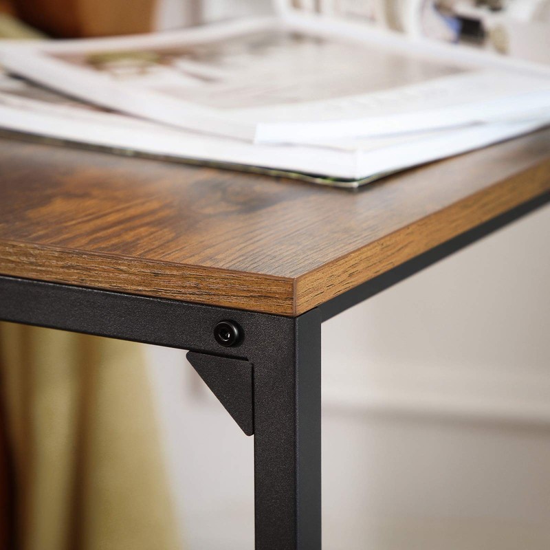 Rustic Brown/Black C Shape End Side Table 13.8x21.7x26 Inch ULNT52BX Couch gallery