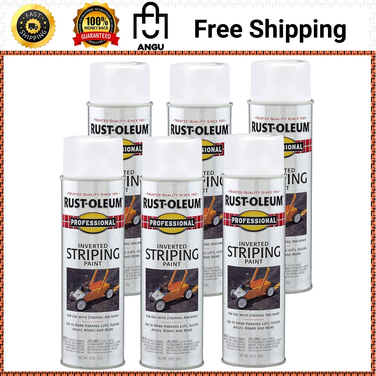 Rust-Oleum Professional Inverted Striping Spray Paint 18oz 6-Pack Bright Marking gallery
