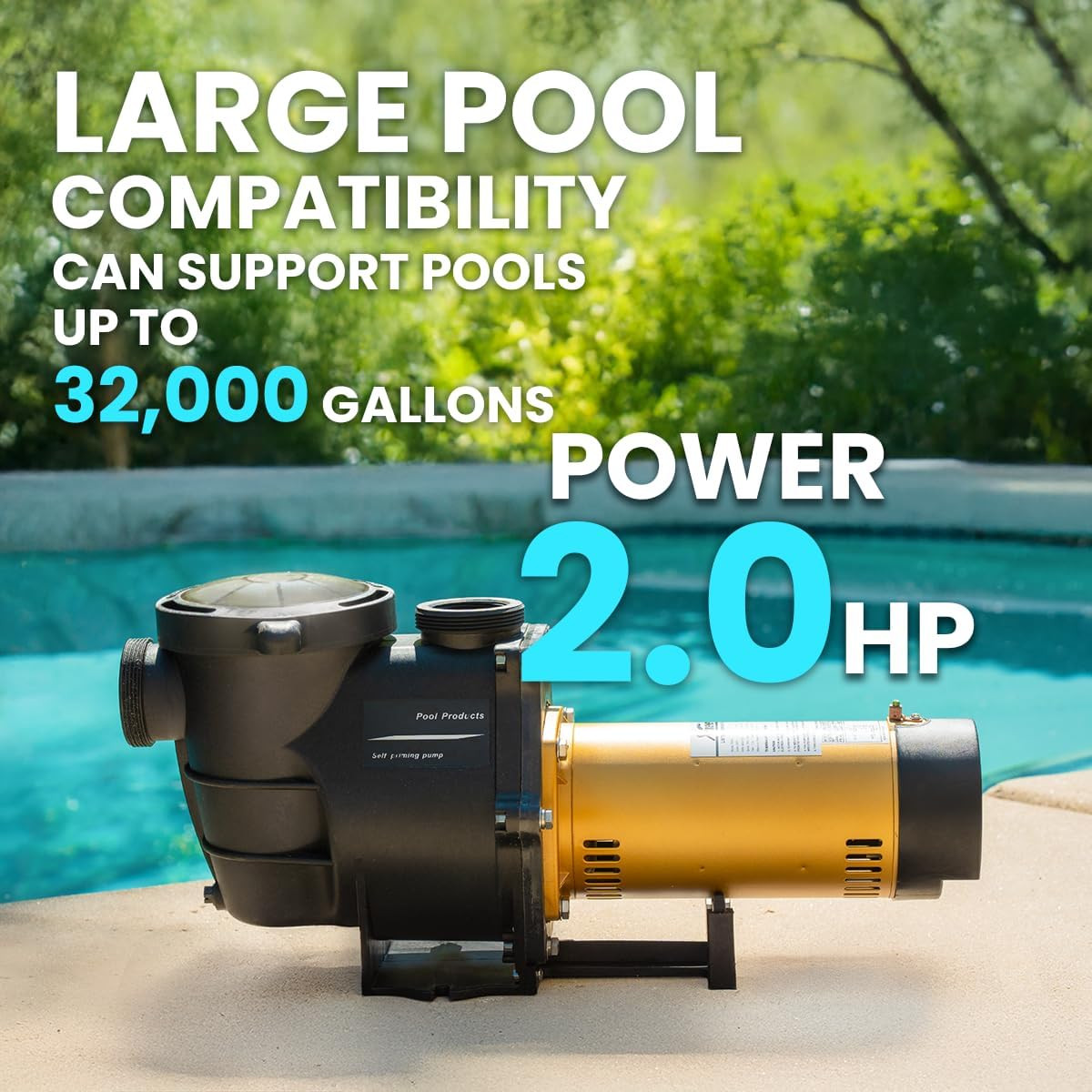 Xtremepowerus 2HP In-Ground Swimming Pool Pump Dual Speed High Flow 2" Inlet 230 gallery