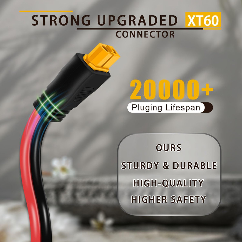 2FT Solar Panel Cable for Ecoflow 10AWG, Compatible with MC-4 to XT60 Plug Solar gallery