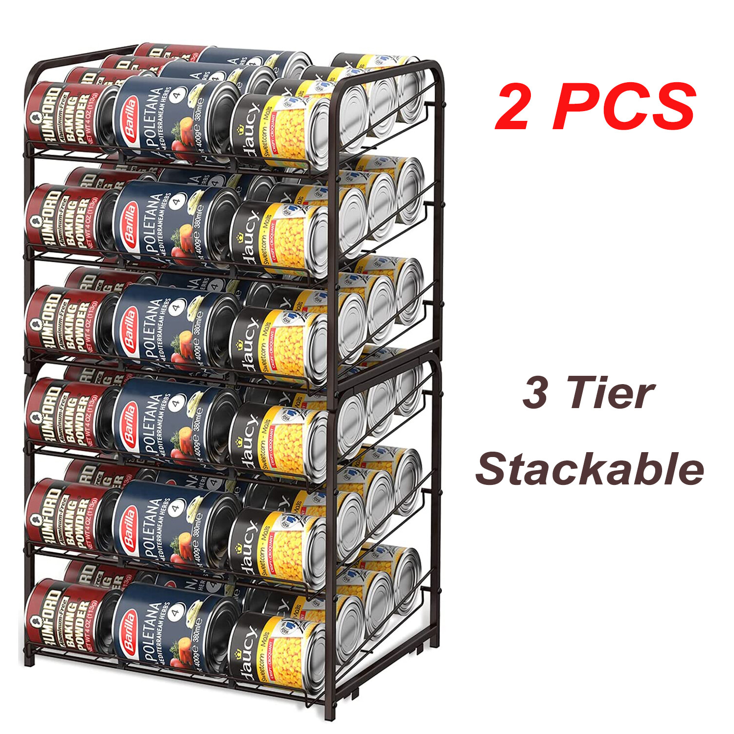 2 Pack Can Food Rack Holder Kitchen Pantry Organizer Soup Beer Soda Coke Storage gallery