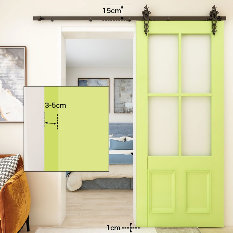 4FT -20FT Sliding Barn Door Hardware Track Single/Double Door Kit, Home/Kitchen gallery