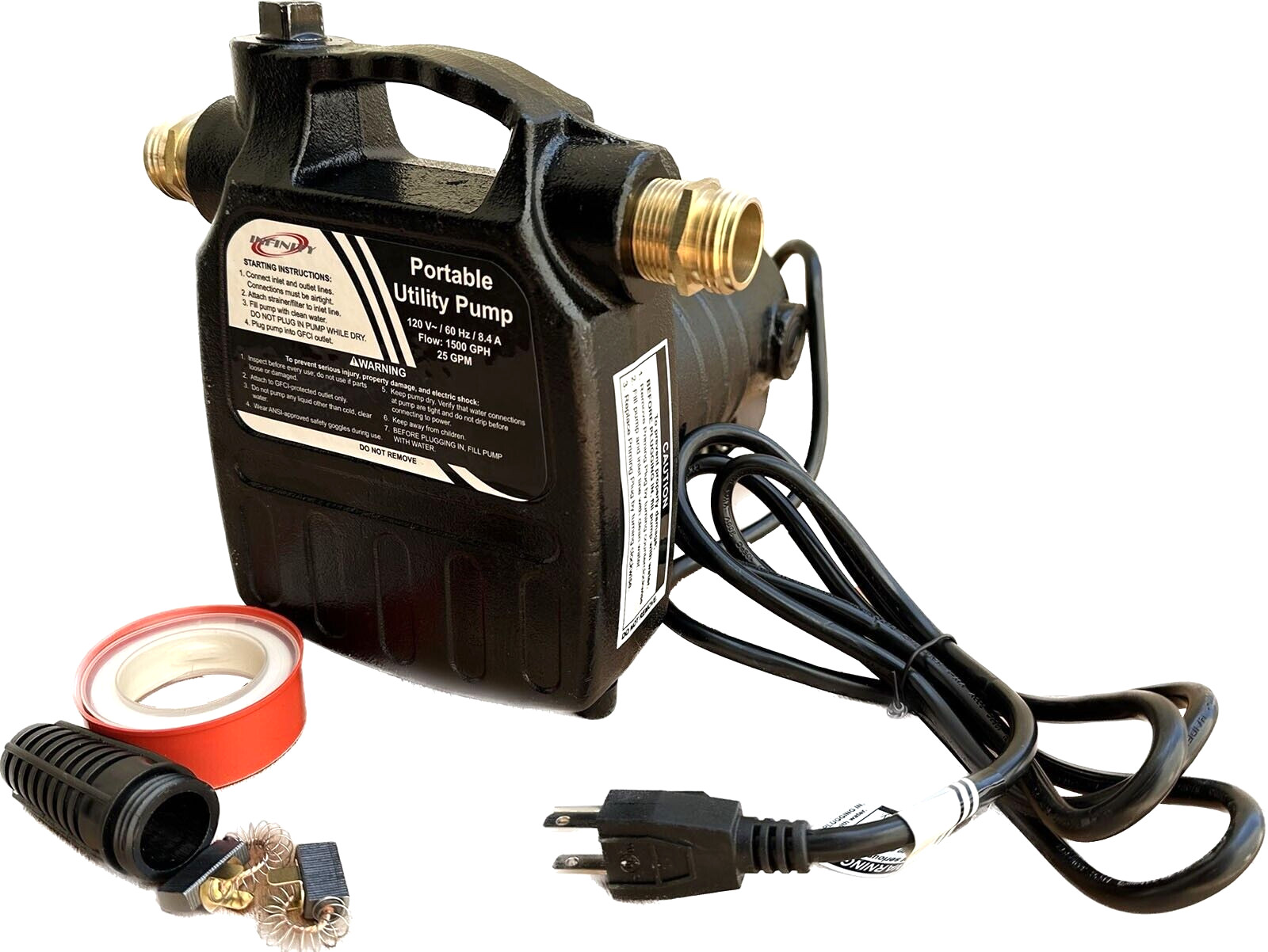 1500 GPH 8.4amp Utilities Transfer Water Pump Dewatering Waterbeds Clogged Sink gallery