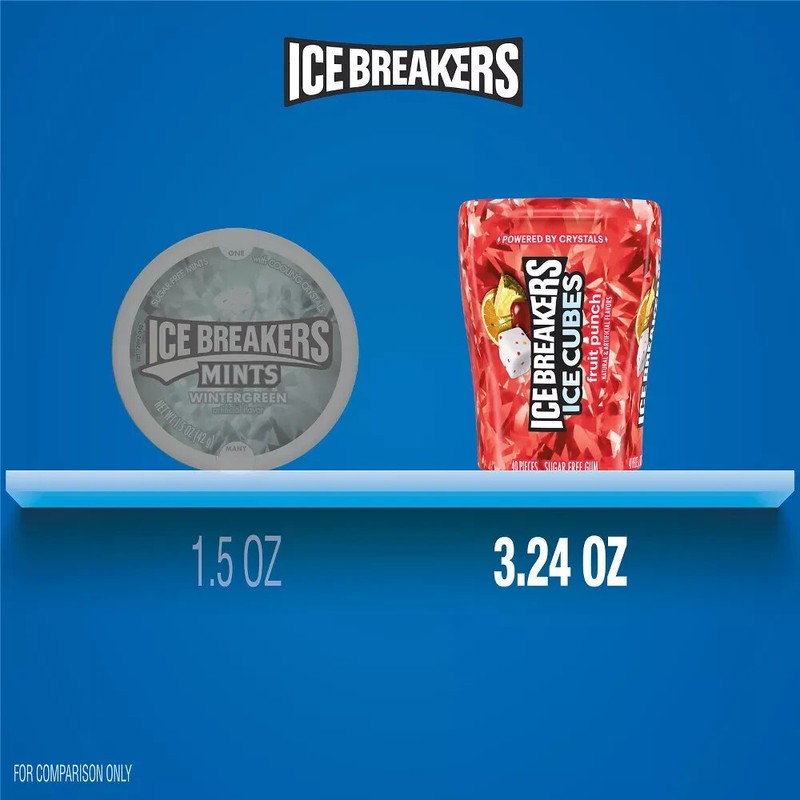 ICE BREAKERS Ice Cubes Fruit Punch Flavored, Sugar Free Gum (Pack of 8) On Sale! gallery