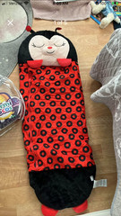 Happy Nappers Ladybug Pillow & Sleeping Bag 2-in-1 – Medium 54″x20″ for Kids 3+