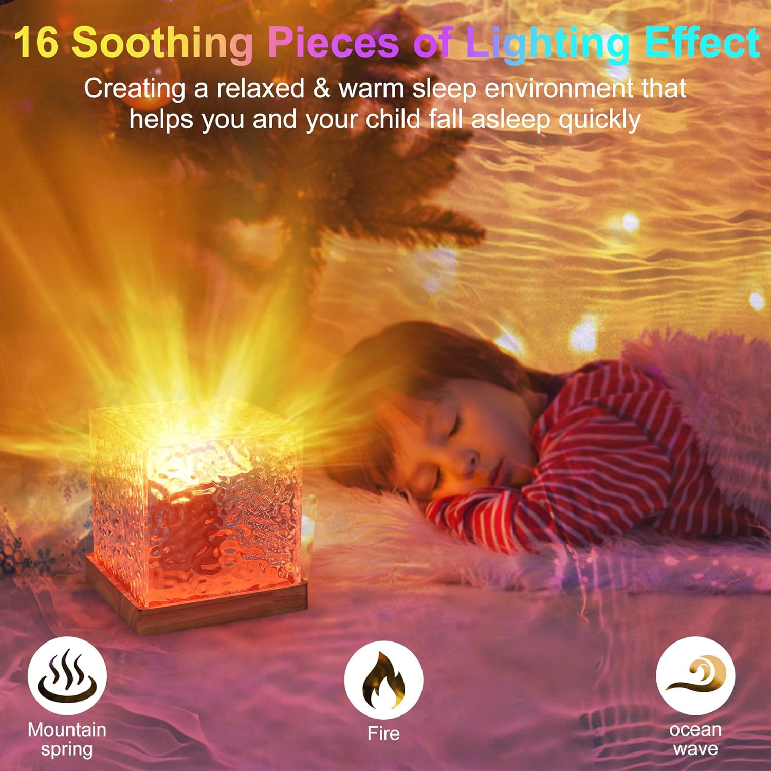 Ocean Wave Projector Light, 16 Colors Gradual Rotating Water Lamp with Remote... gallery