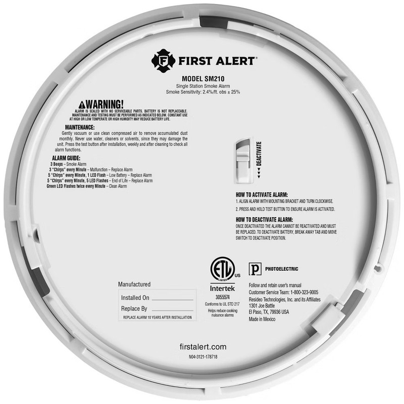 First Alert Precision Detection Interconnect Hardwired Smoke Alarm with 10-Year gallery