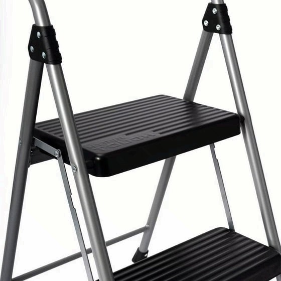 Hyper Tough Gray & Black 2-Step Steel Large Platform & Foldable Step Stool gallery
