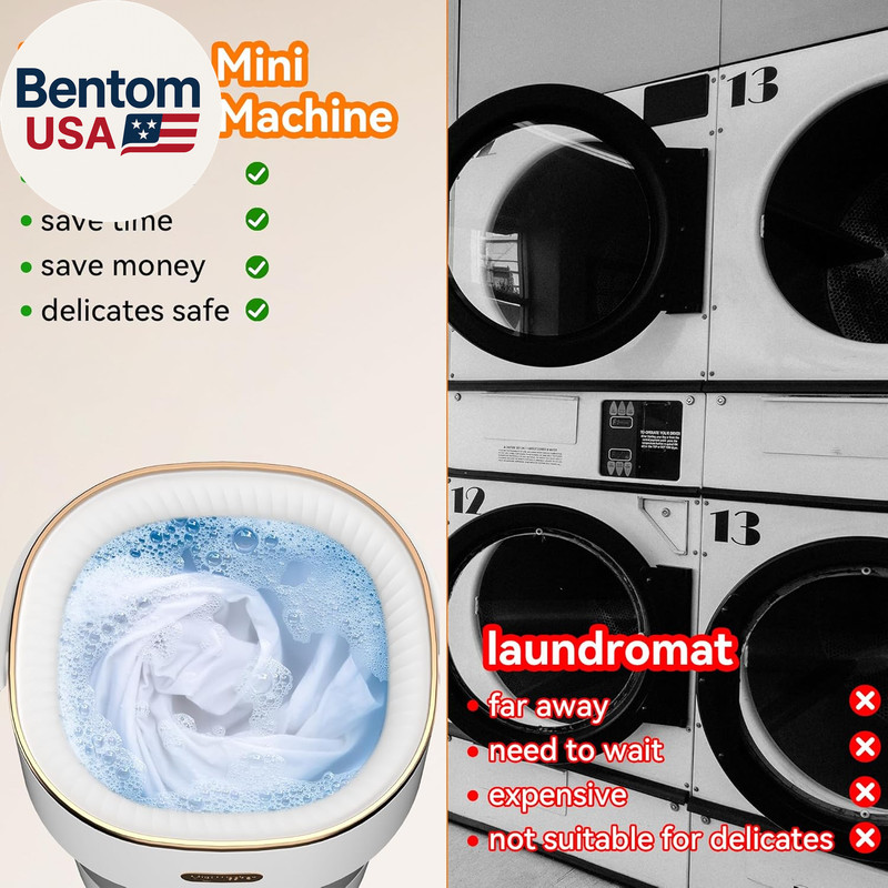 Portable Washing Machine, Folding 20L Mini Washer and Spin-Dryer, 3 Cleaning Mod gallery