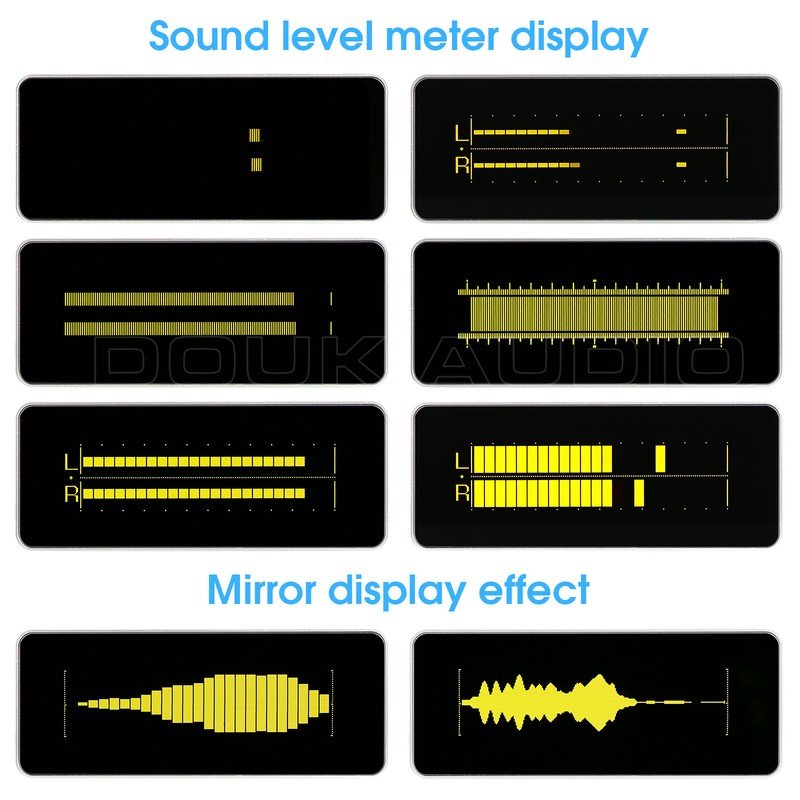 Hi-end OLED Sound Level Meter Audio Spectrum Analyzer Dot Matrix Digital Clock gallery